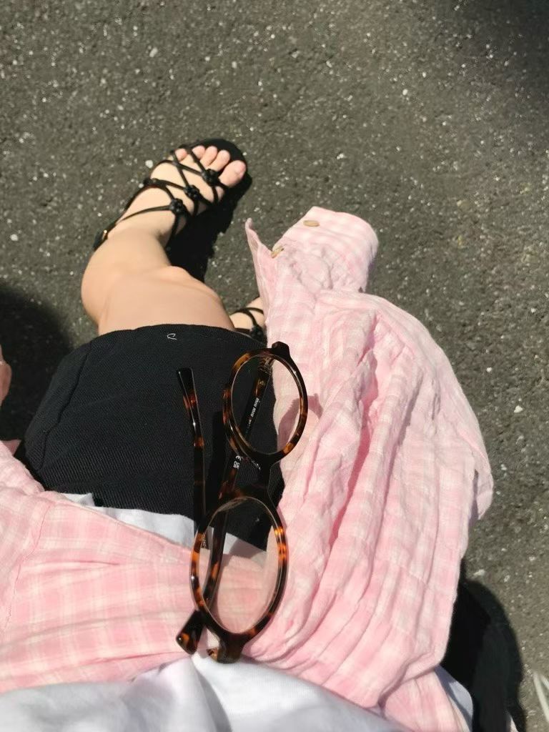 B120.小V家可甜可鹽格子襯衫