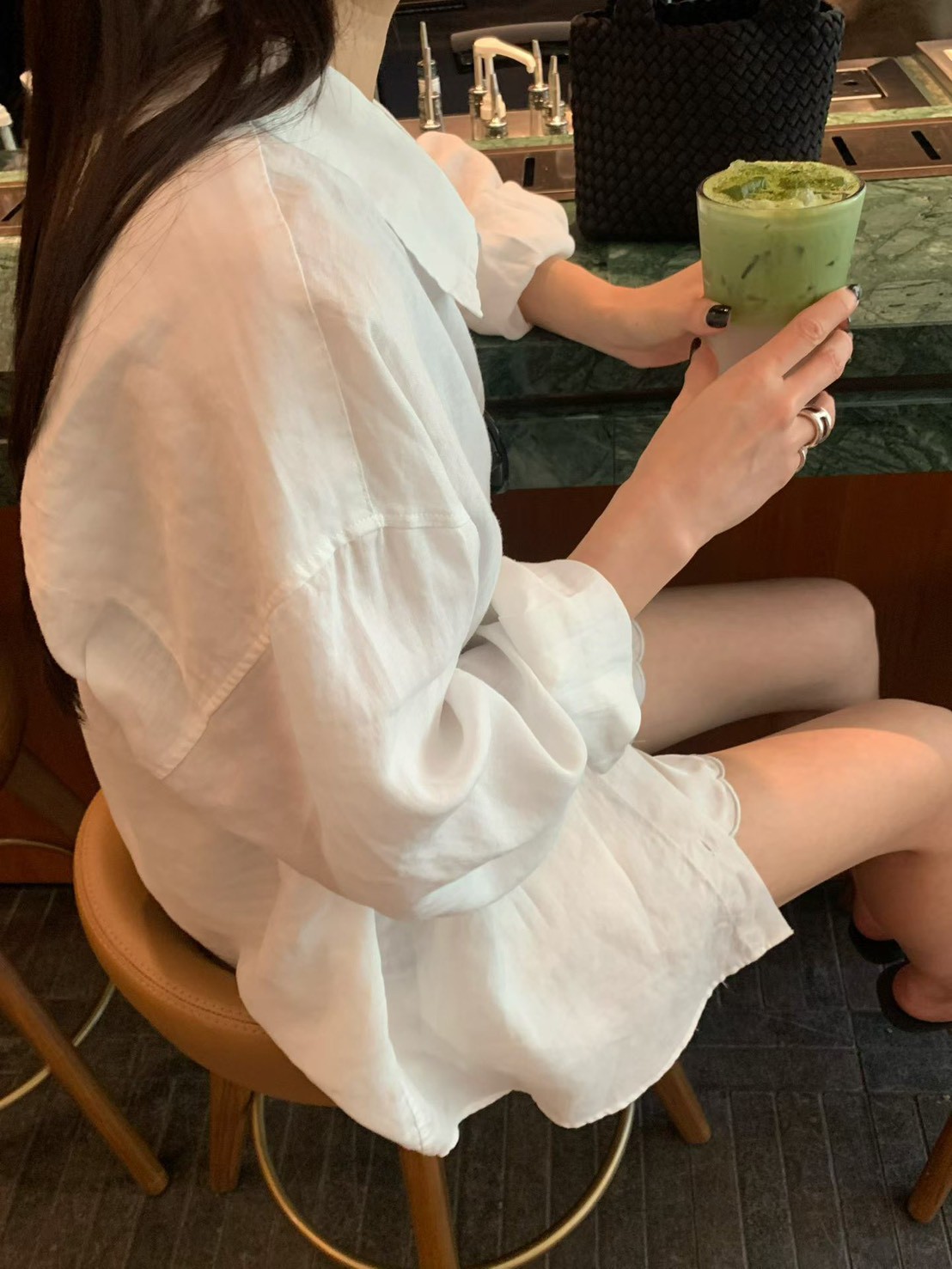 B45.清爽家莫蘭迪亞麻襯衫