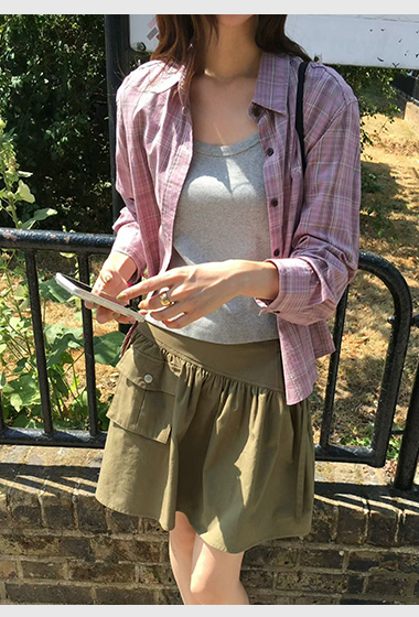B54.櫥窗家甜點系格子襯衫