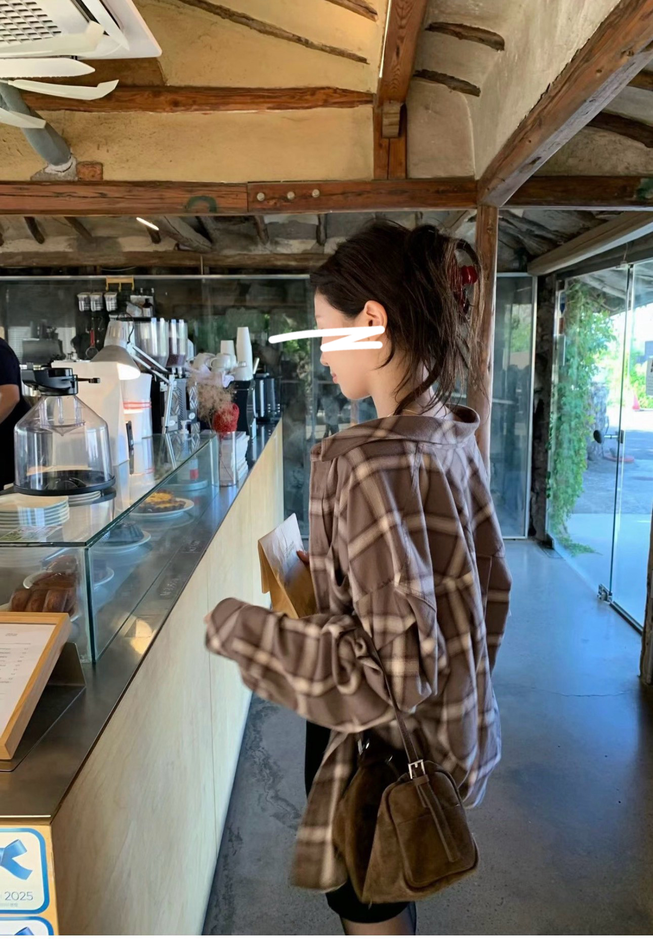 B54.女孩柔霧大格紋襯衫