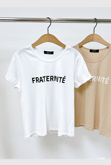 B46.休閒FRATERNITE印字Tee