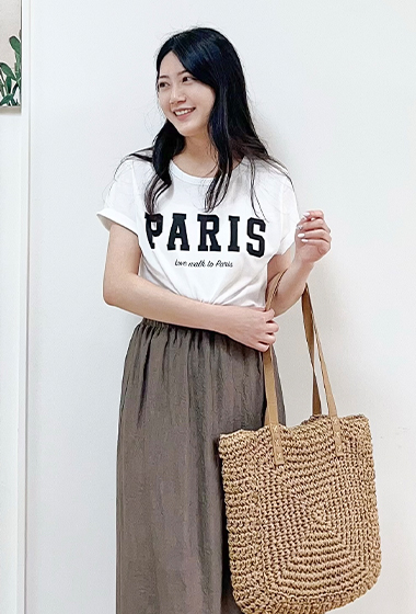 漂亮歐膩PARIS印字Tee