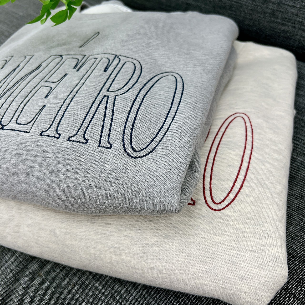 A23.漂亮歐膩刷毛刺繡LEMETRO大學TEE