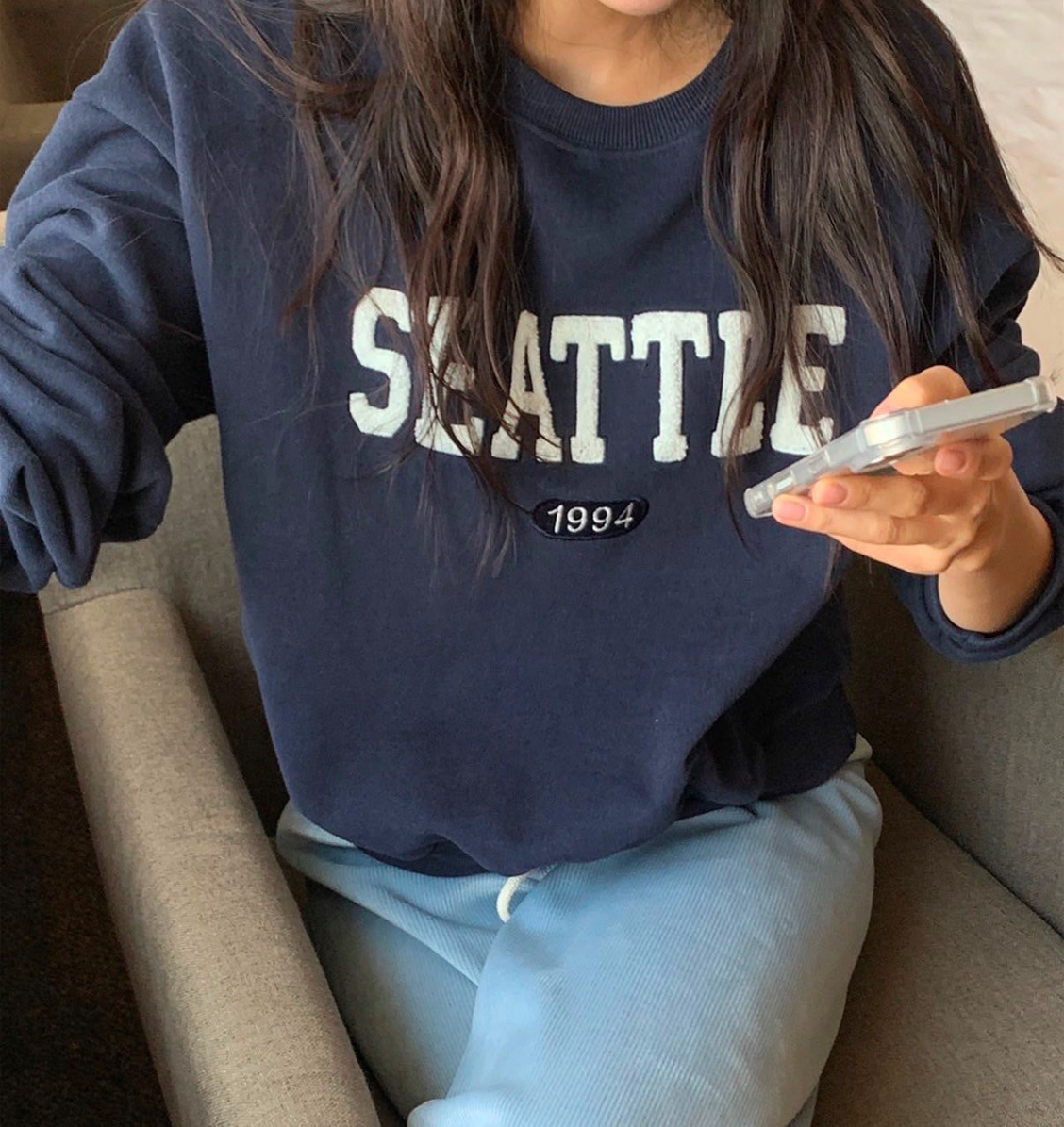 A11.韓妞SEATTLE刷毛大學TEE