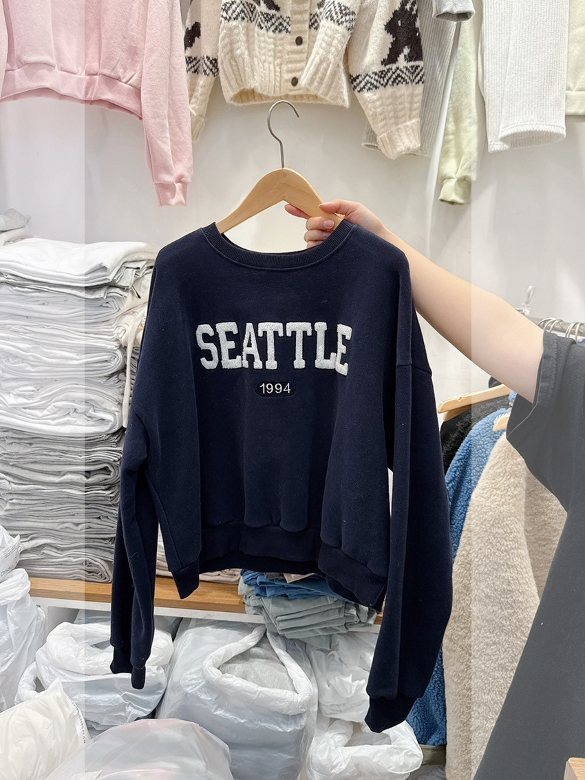 A11.韓妞SEATTLE刷毛大學TEE