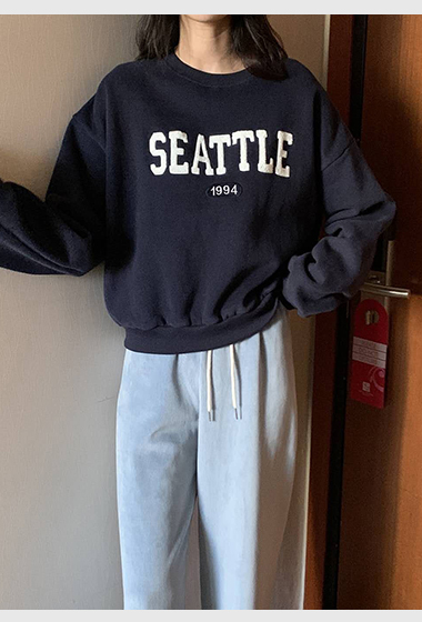 A11.韓妞SEATTLE刷毛大學TEE