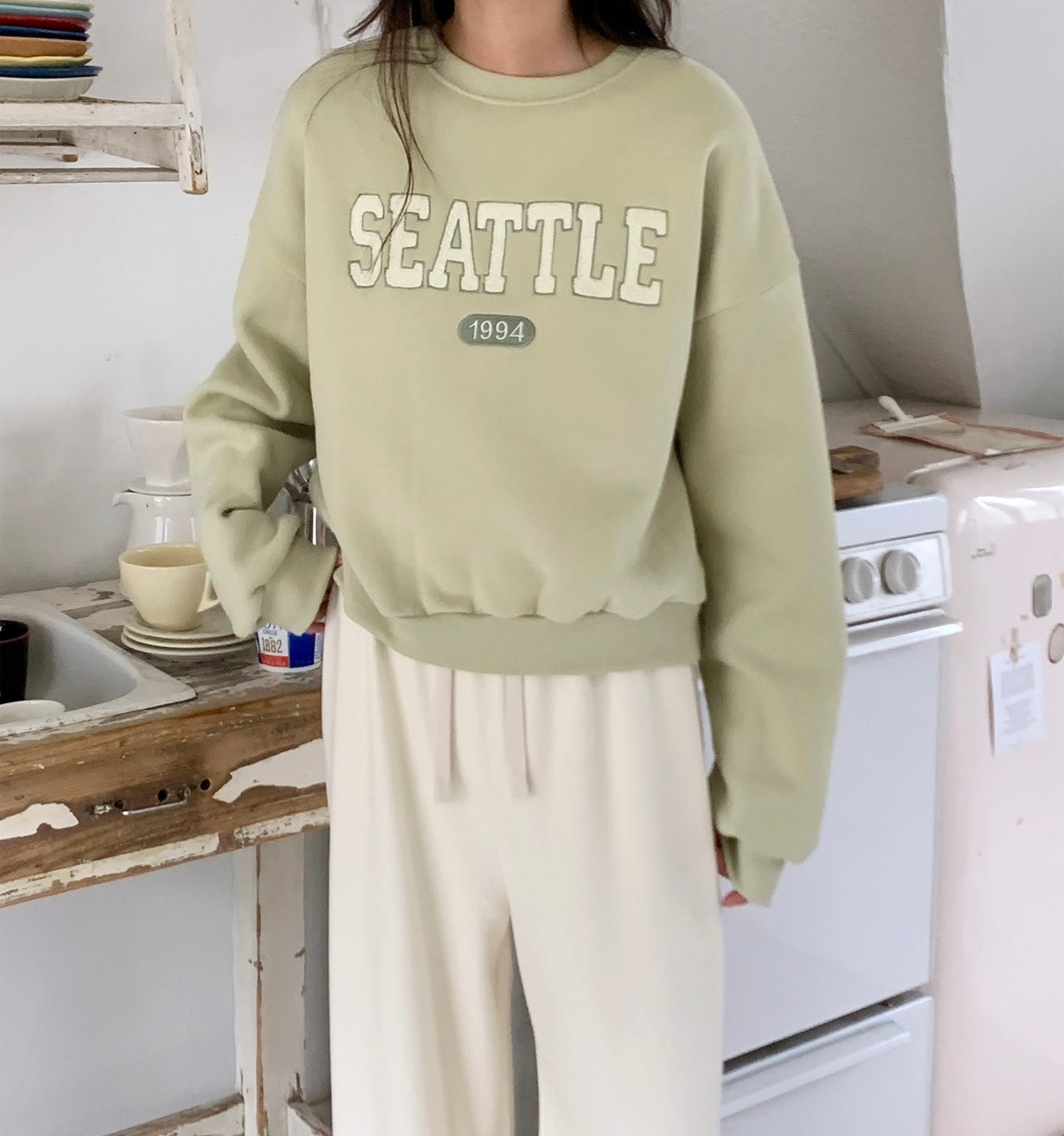 A11.韓妞SEATTLE刷毛大學TEE