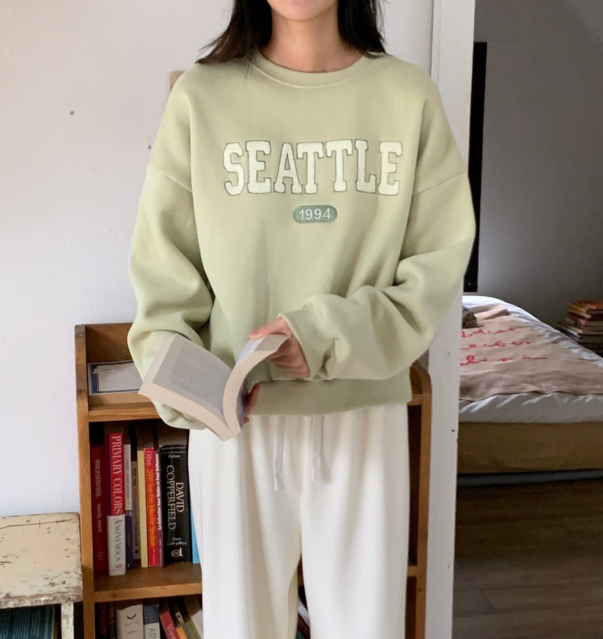 A11.韓妞SEATTLE刷毛大學TEE