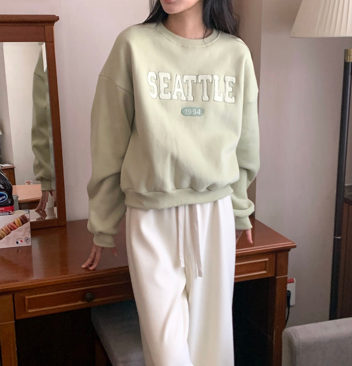 A11.韓妞SEATTLE刷毛大學TEE