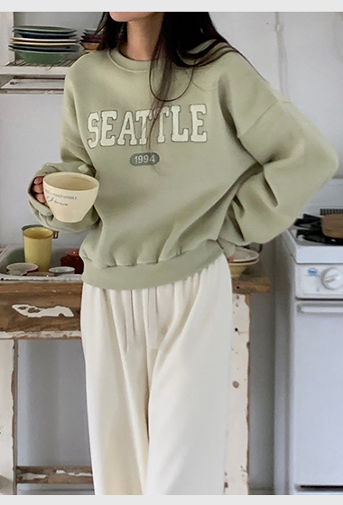 A11.韓妞SEATTLE刷毛大學TEE