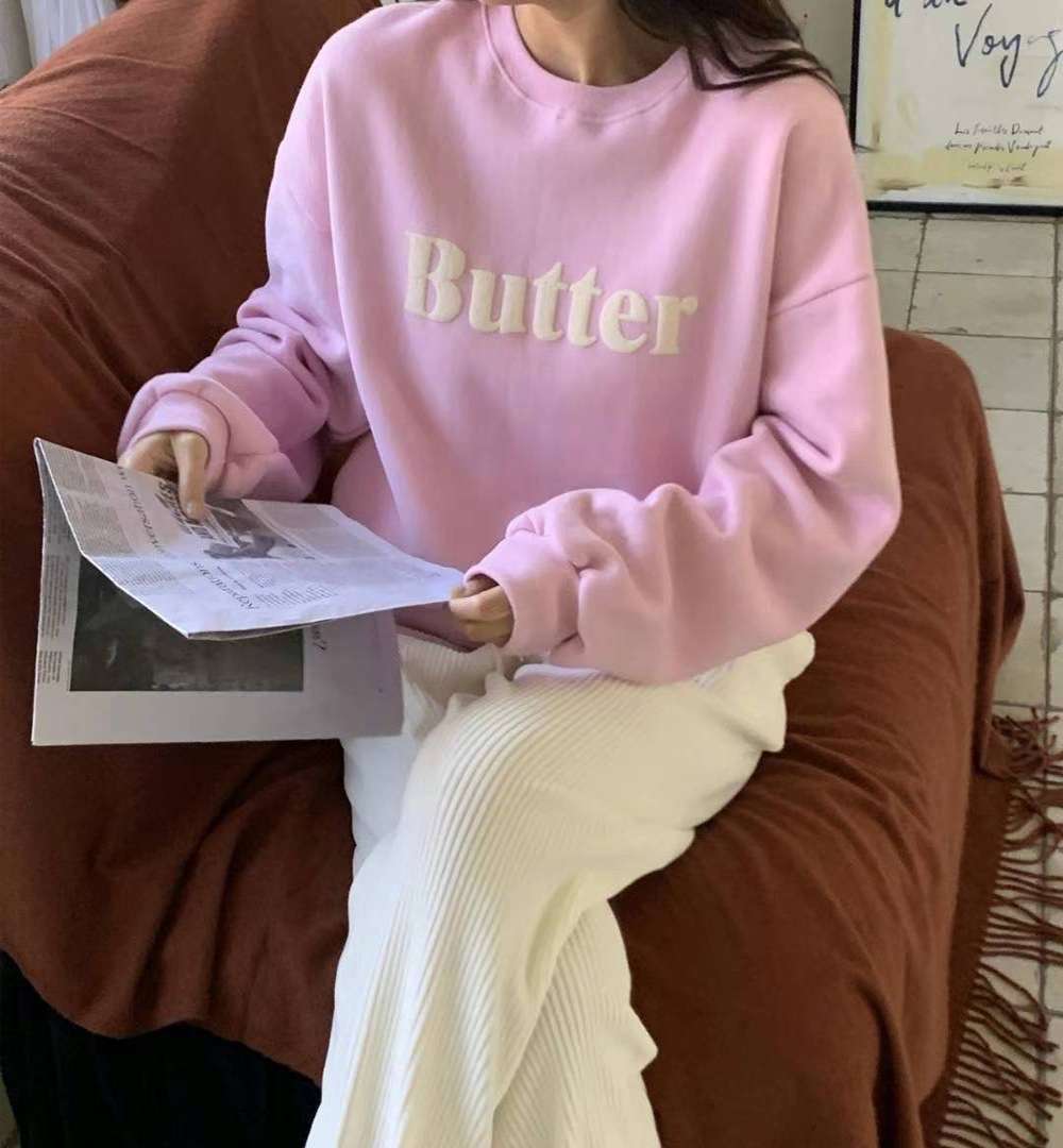 A10.甜點Butter刷毛大學TEE