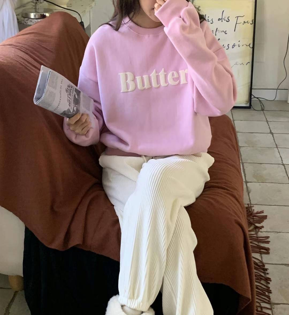 A10.甜點Butter刷毛大學TEE