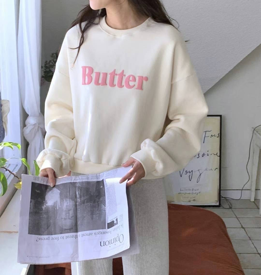 A10.甜點Butter刷毛大學TEE