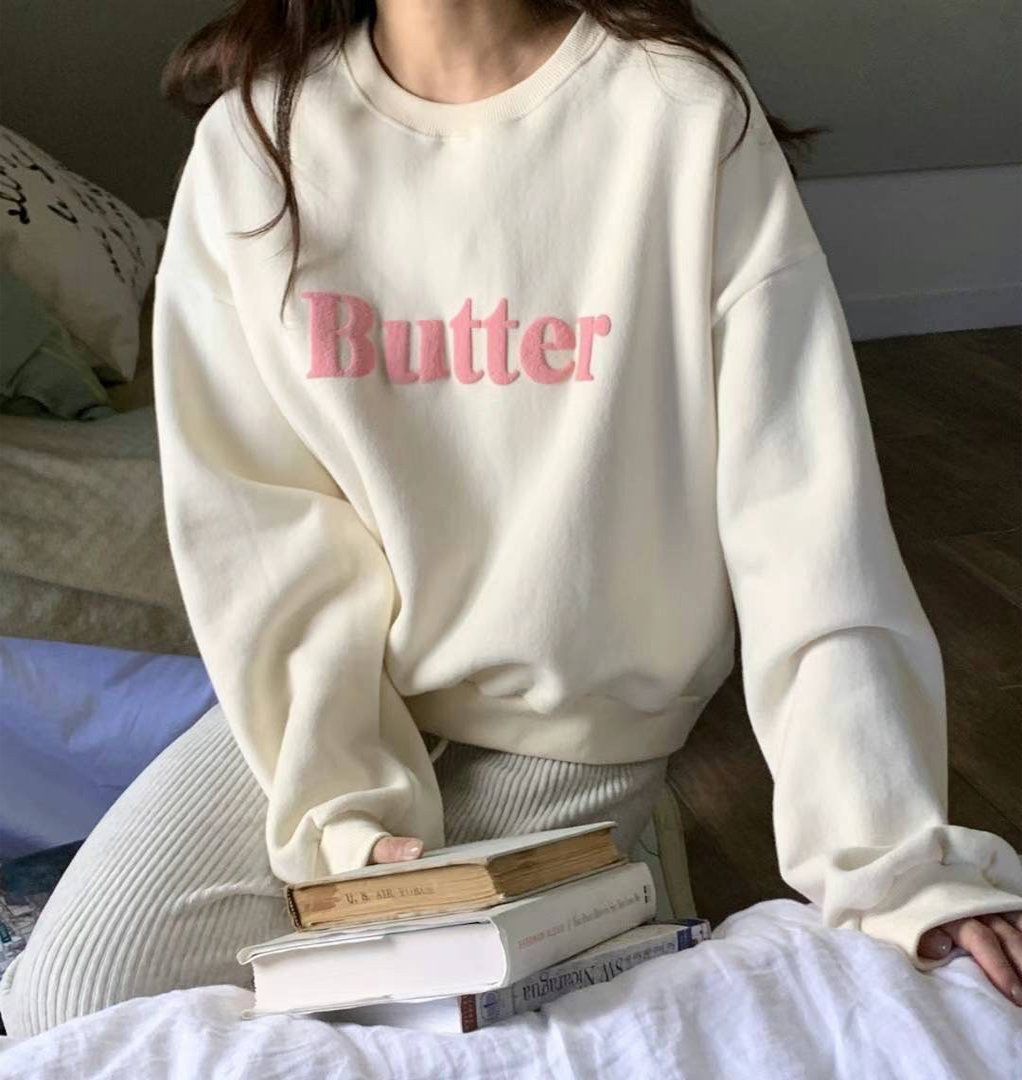 A10.甜點Butter刷毛大學TEE