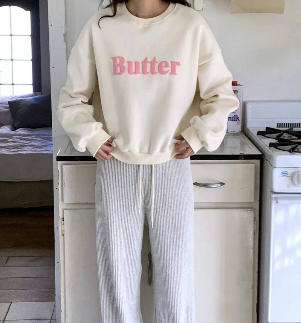 A10.甜點Butter刷毛大學TEE