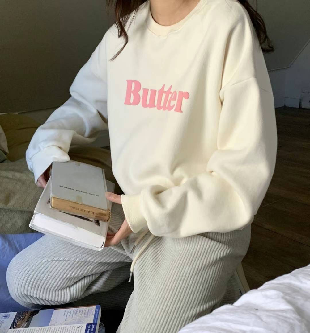 A10.甜點Butter刷毛大學TEE