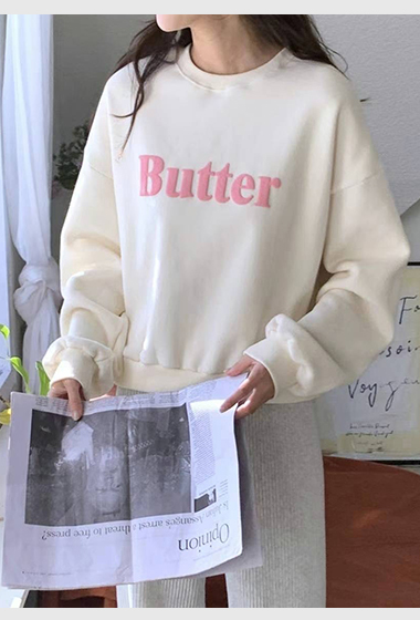 A10.甜點Butter刷毛大學TEE