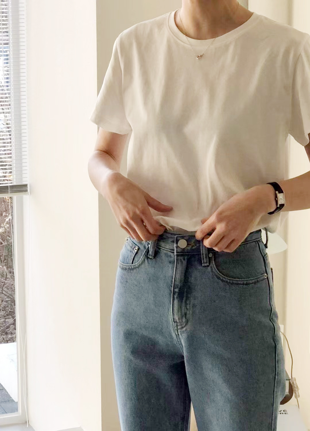 顏值家純棉圓領酵素洗素色TEE
