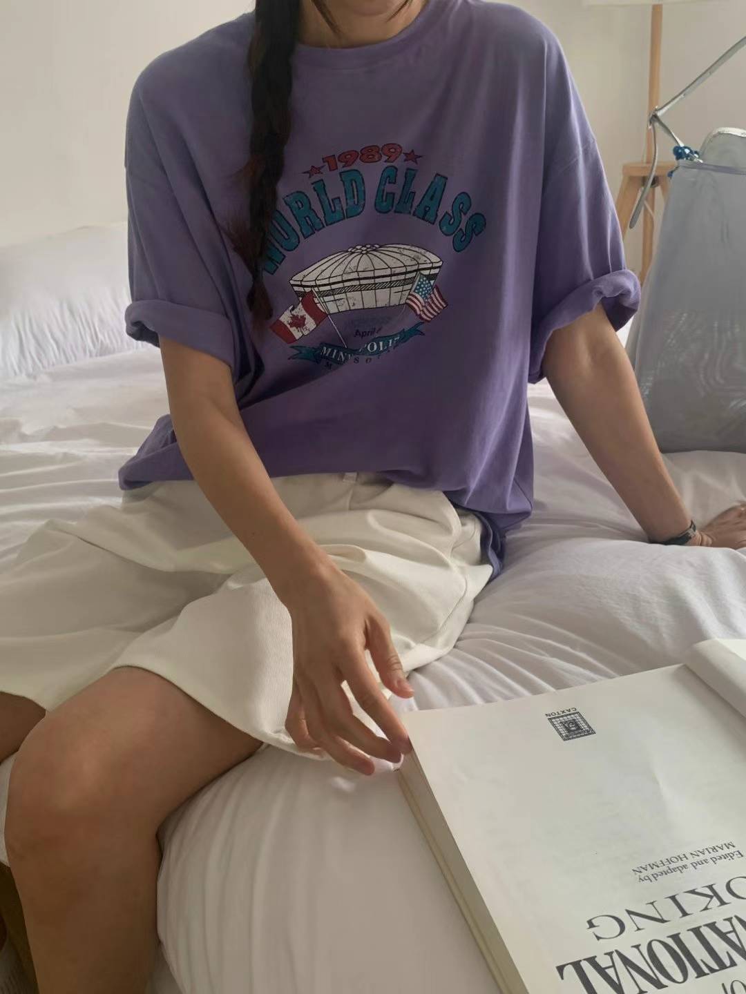 A61.小臉歐膩美式印字寬鬆TEE