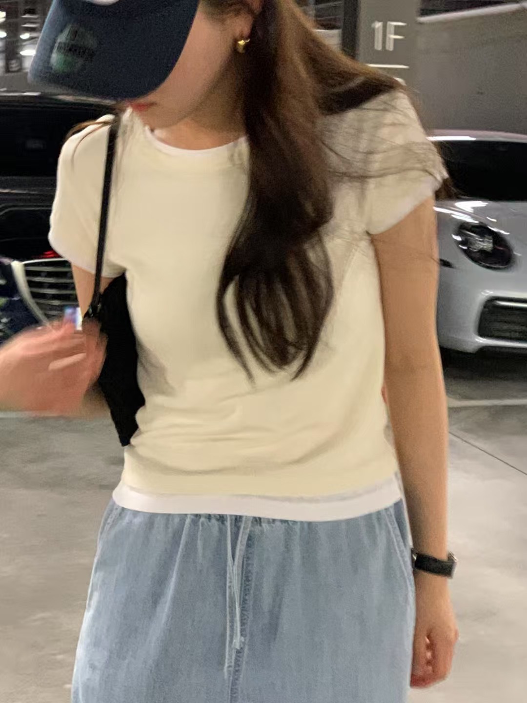 A66.清爽家簡約好搭假兩件式素TEE
