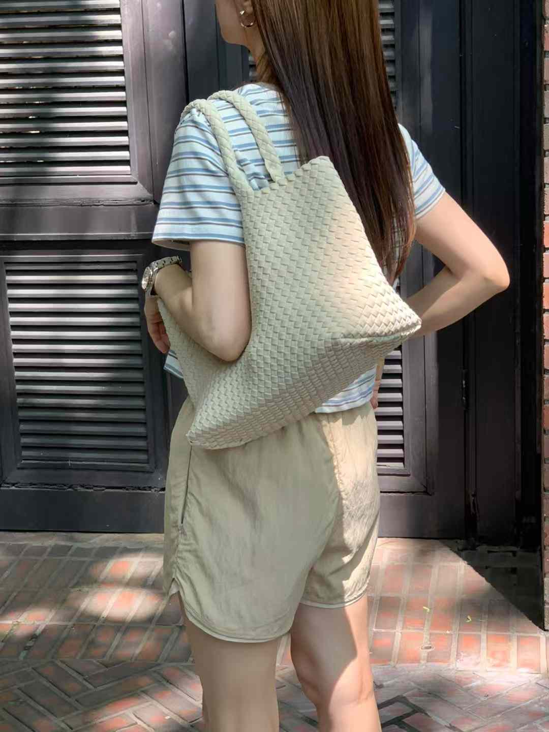 A12.清爽家彩色條紋短版TEE