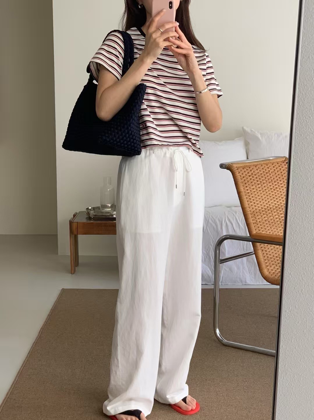 A12.清爽家彩色條紋短版TEE