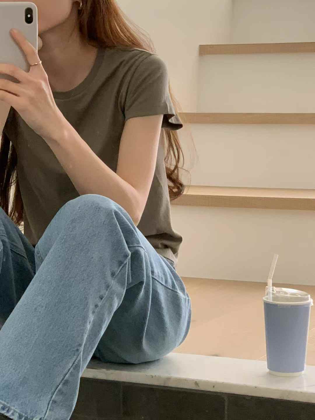 A23.顏值家莫代爾混棉顯瘦短TEE