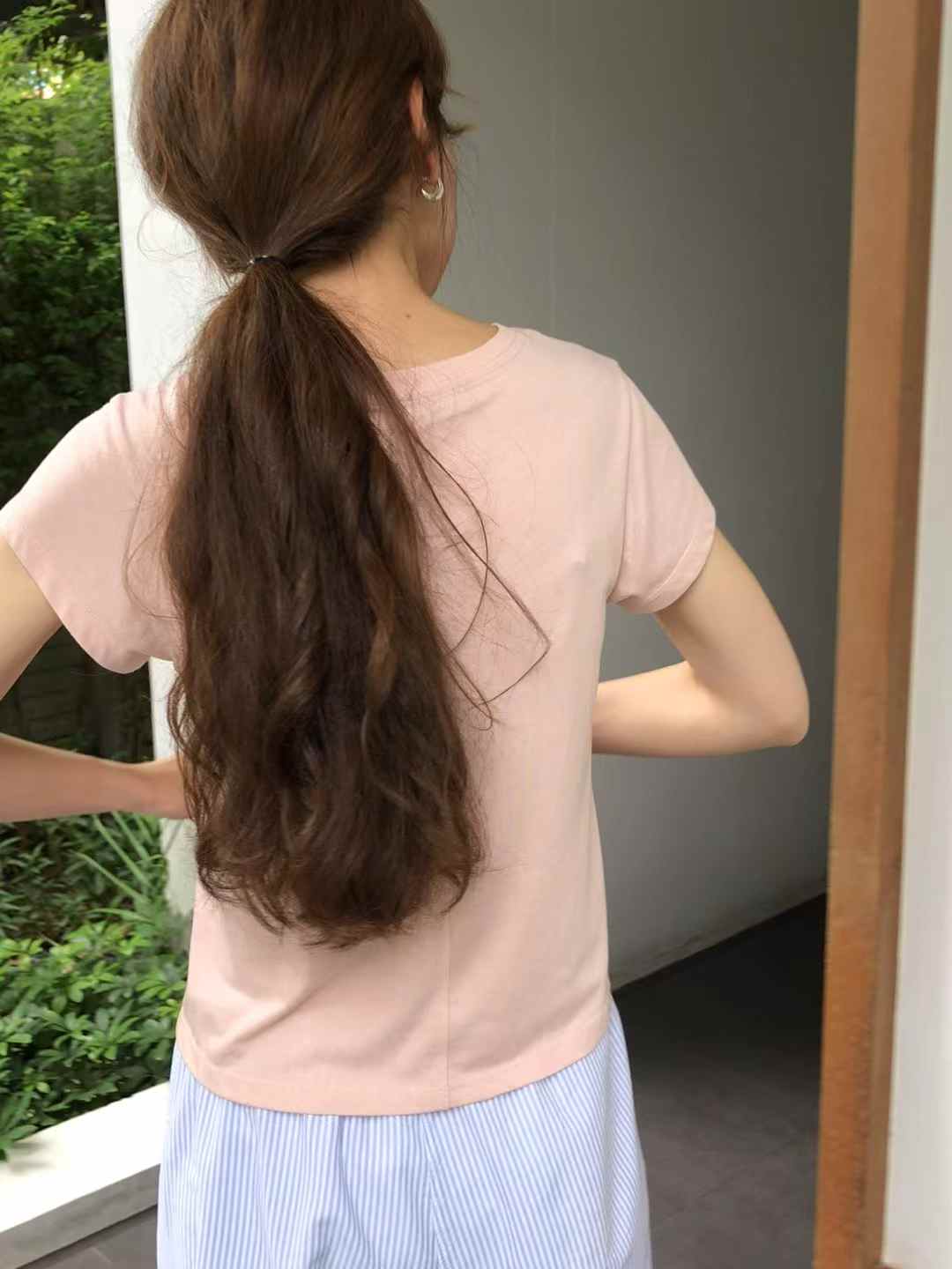 A23.顏值家莫代爾混棉顯瘦短TEE