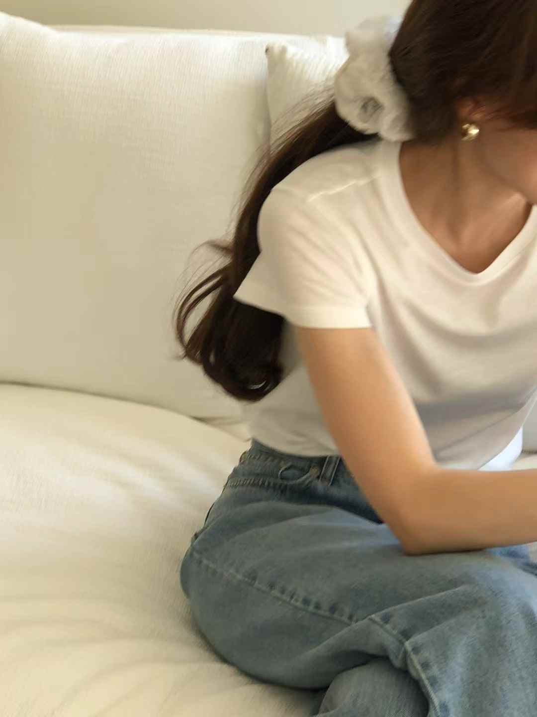 A23.顏值家莫代爾混棉顯瘦短TEE