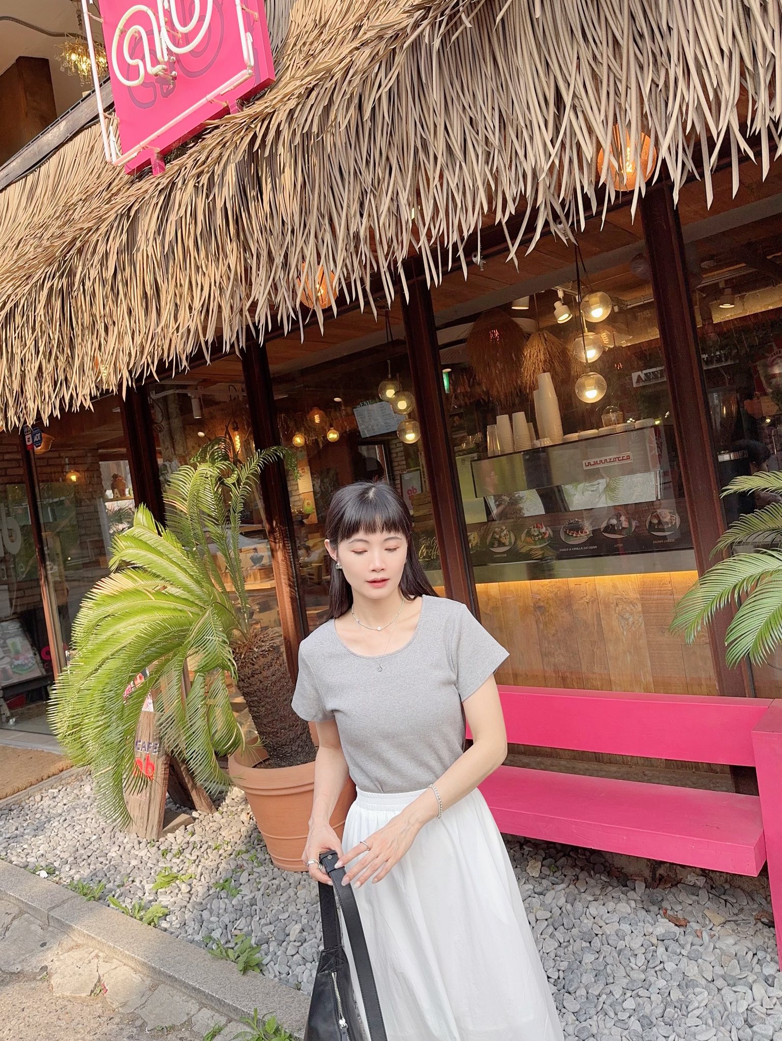 百搭女孩彈性纖瘦TEE