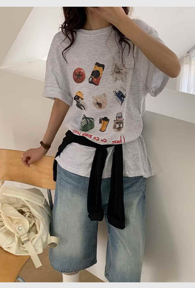 B41.逗趣貓咪塗鴉TEE