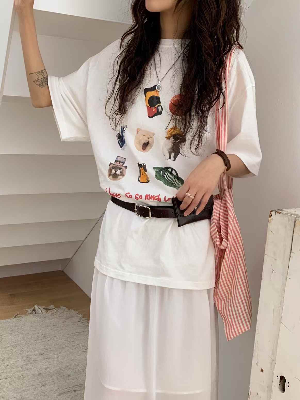 B41.逗趣貓咪塗鴉TEE