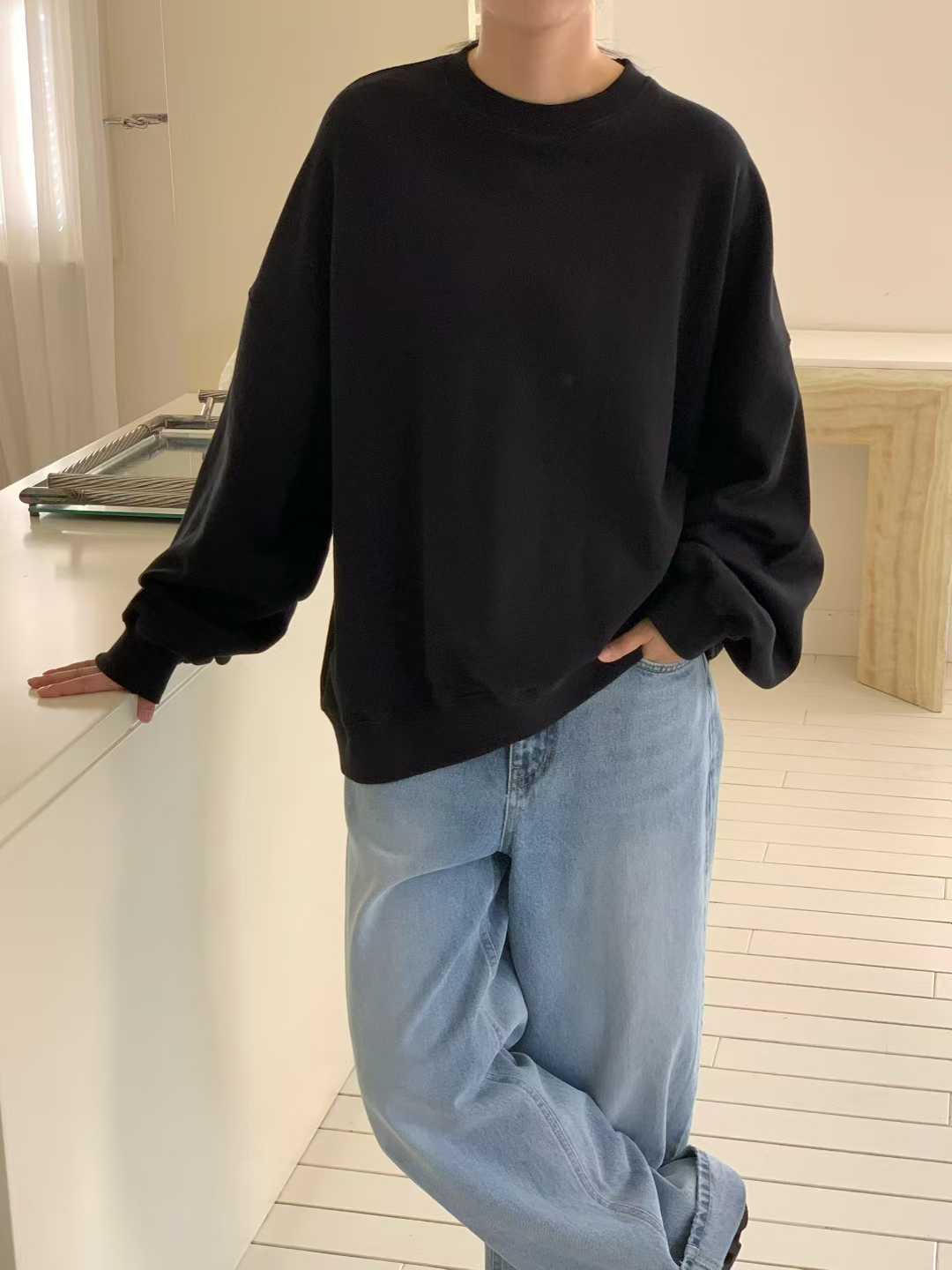 纖瘦家顯瘦落肩圓領TEE