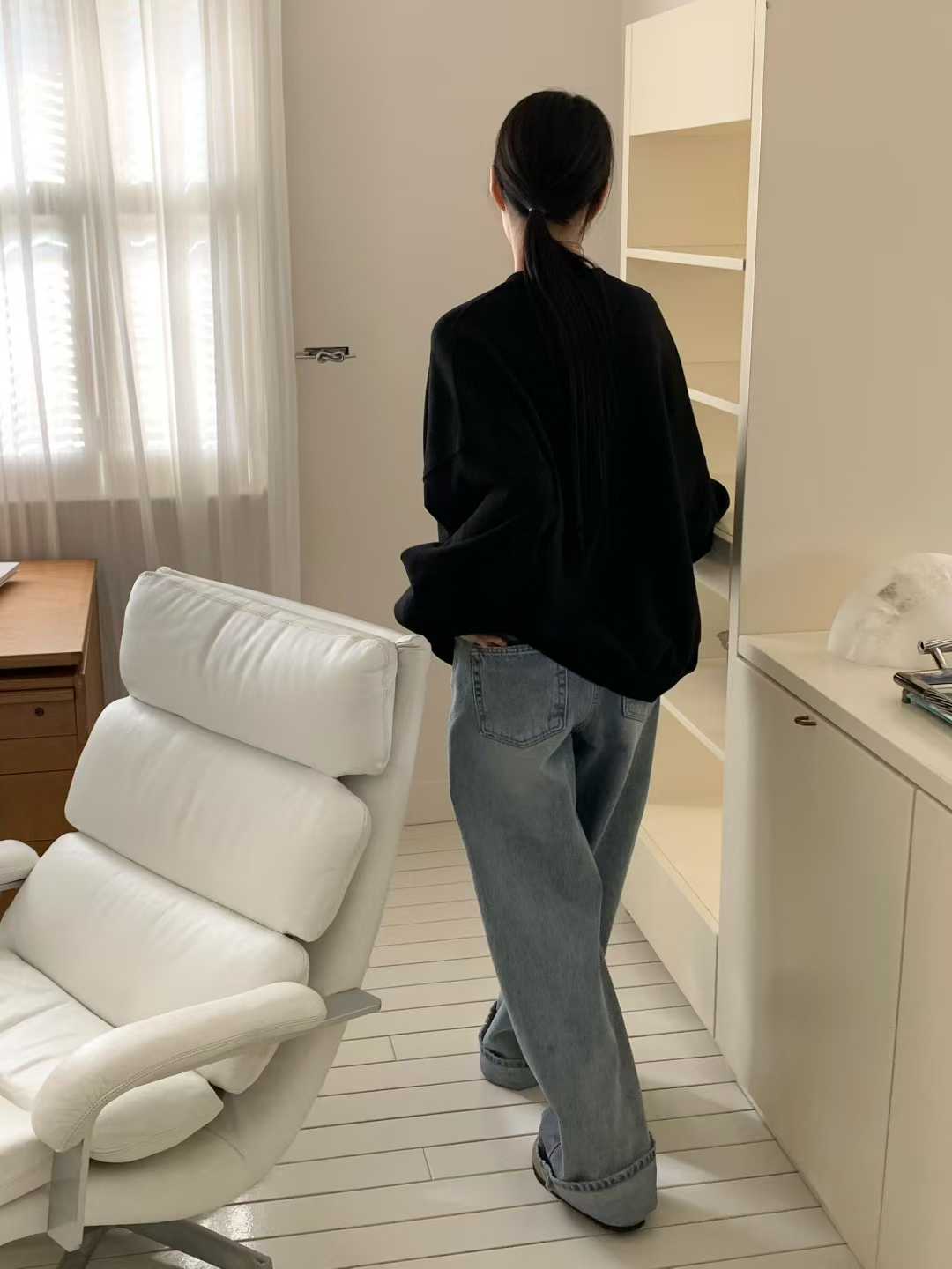 纖瘦家顯瘦落肩圓領TEE