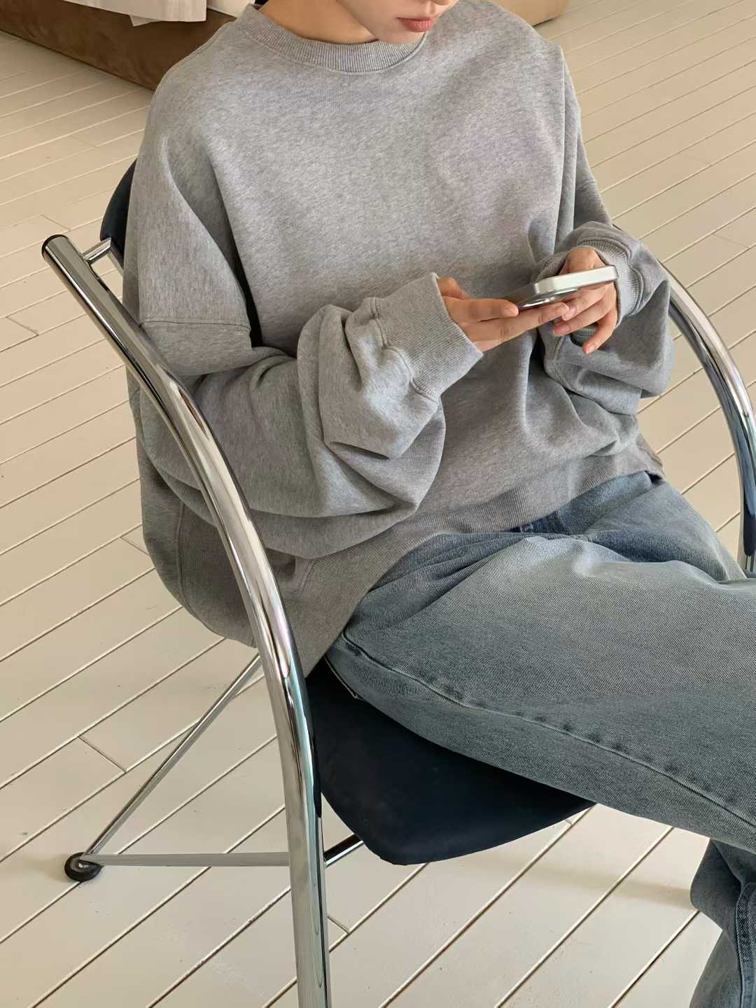 纖瘦家顯瘦落肩圓領TEE