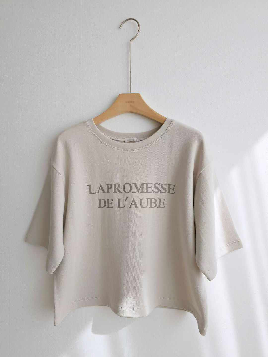 A34.韓妞淡色休閒印字TEE