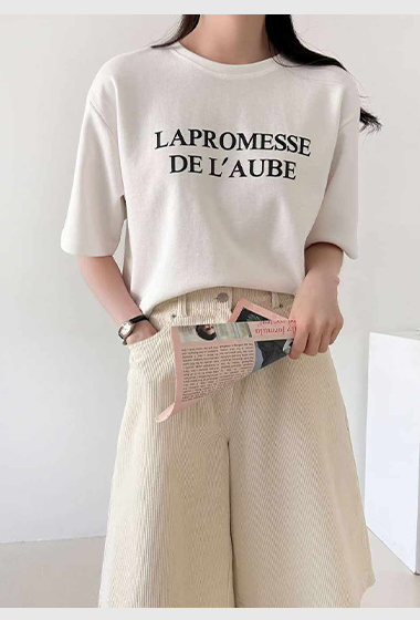 A34.韓妞淡色休閒印字TEE
