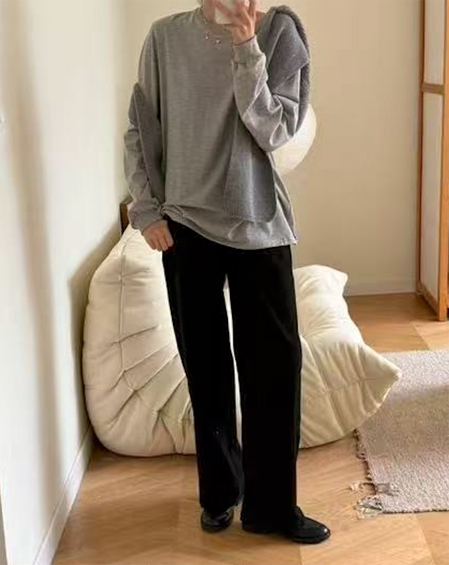 B04.瘦瘦歐膩百搭長袖素色TEE