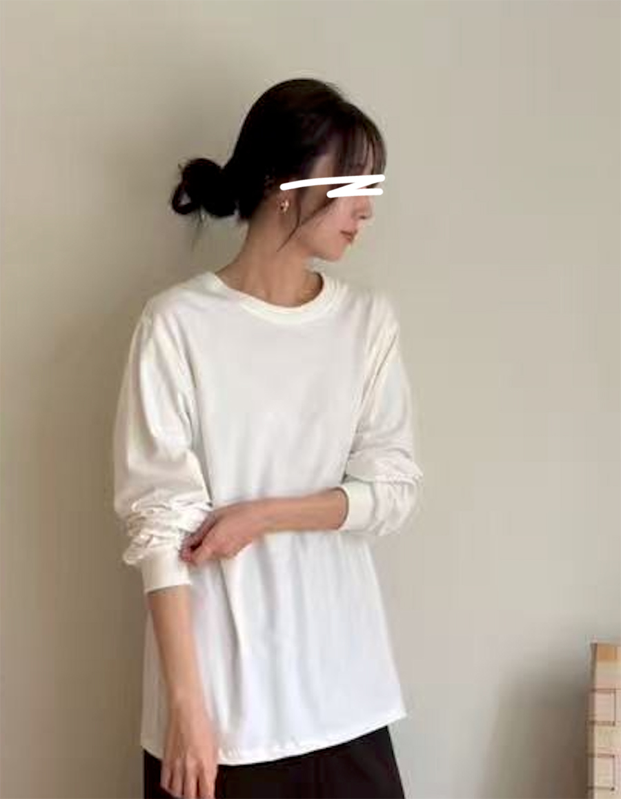 瘦瘦歐膩百搭長袖素色TEE