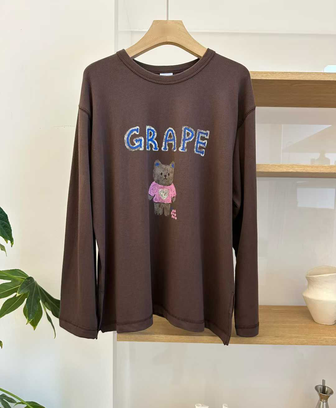 俏皮熊熊GRAPE長袖TEE