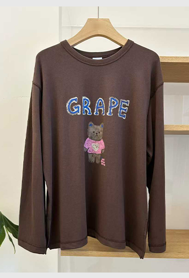 俏皮熊熊GRAPE長袖TEE