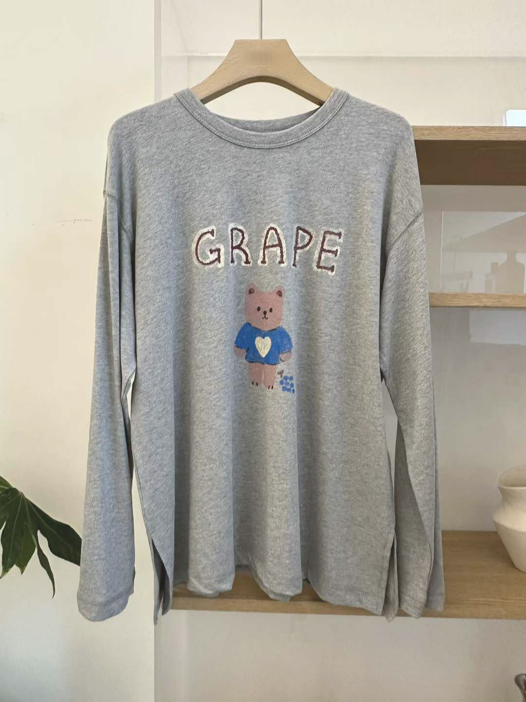 俏皮熊熊GRAPE長袖TEE