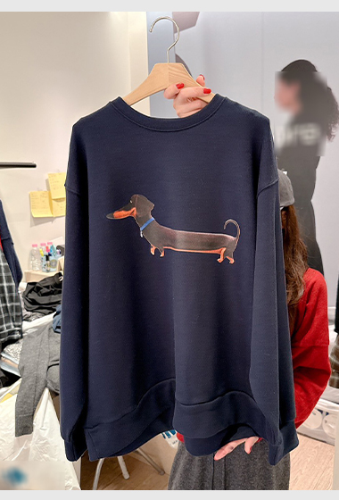 A07.可愛臘腸圖案大學TEE