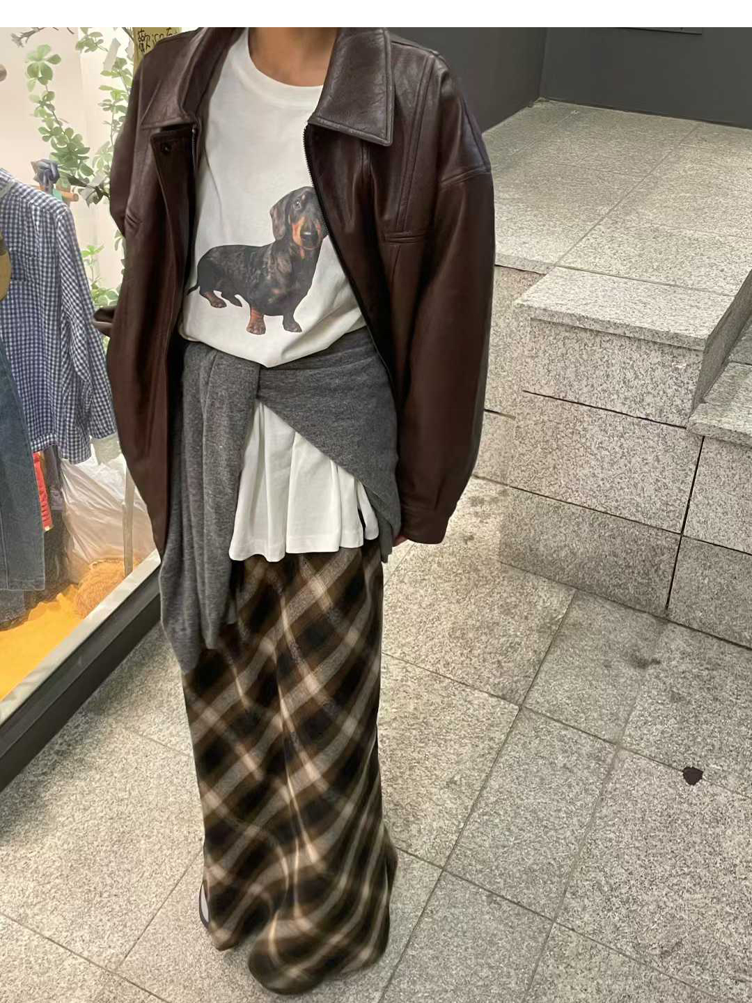 B134.寫真臘腸狗狗棉TEE
