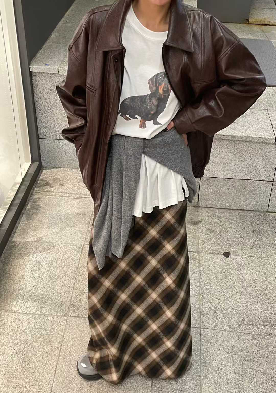 B134.寫真臘腸狗狗棉TEE
