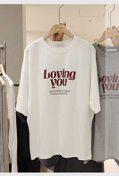 B71.小臉歐膩LovingYou落肩短TEE