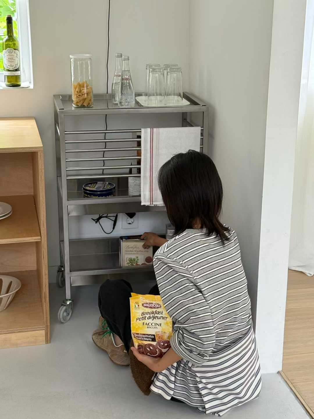 B129.復古風撞色條紋TEE