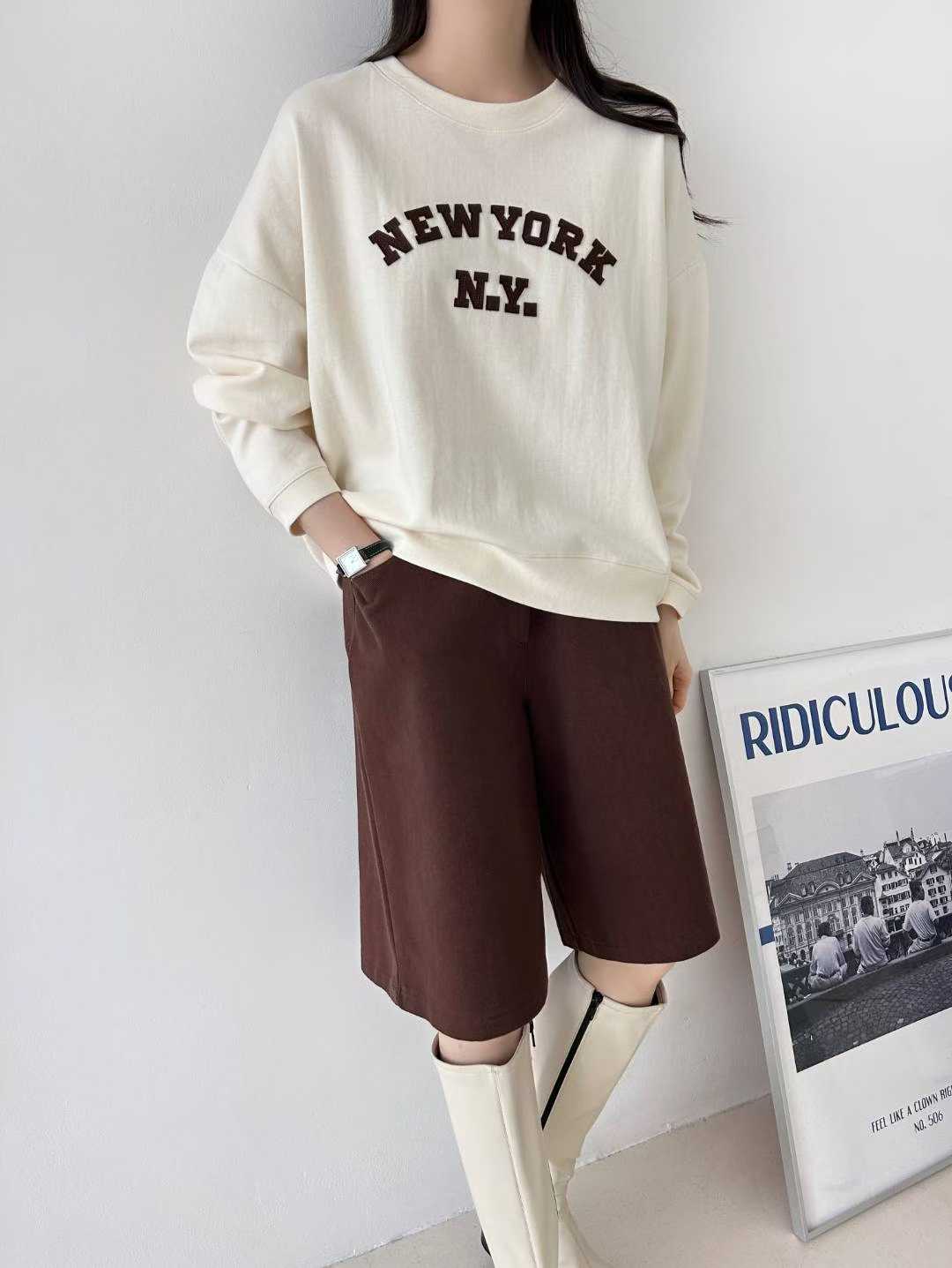 B14.NEW YORK貼布繡大學TEE