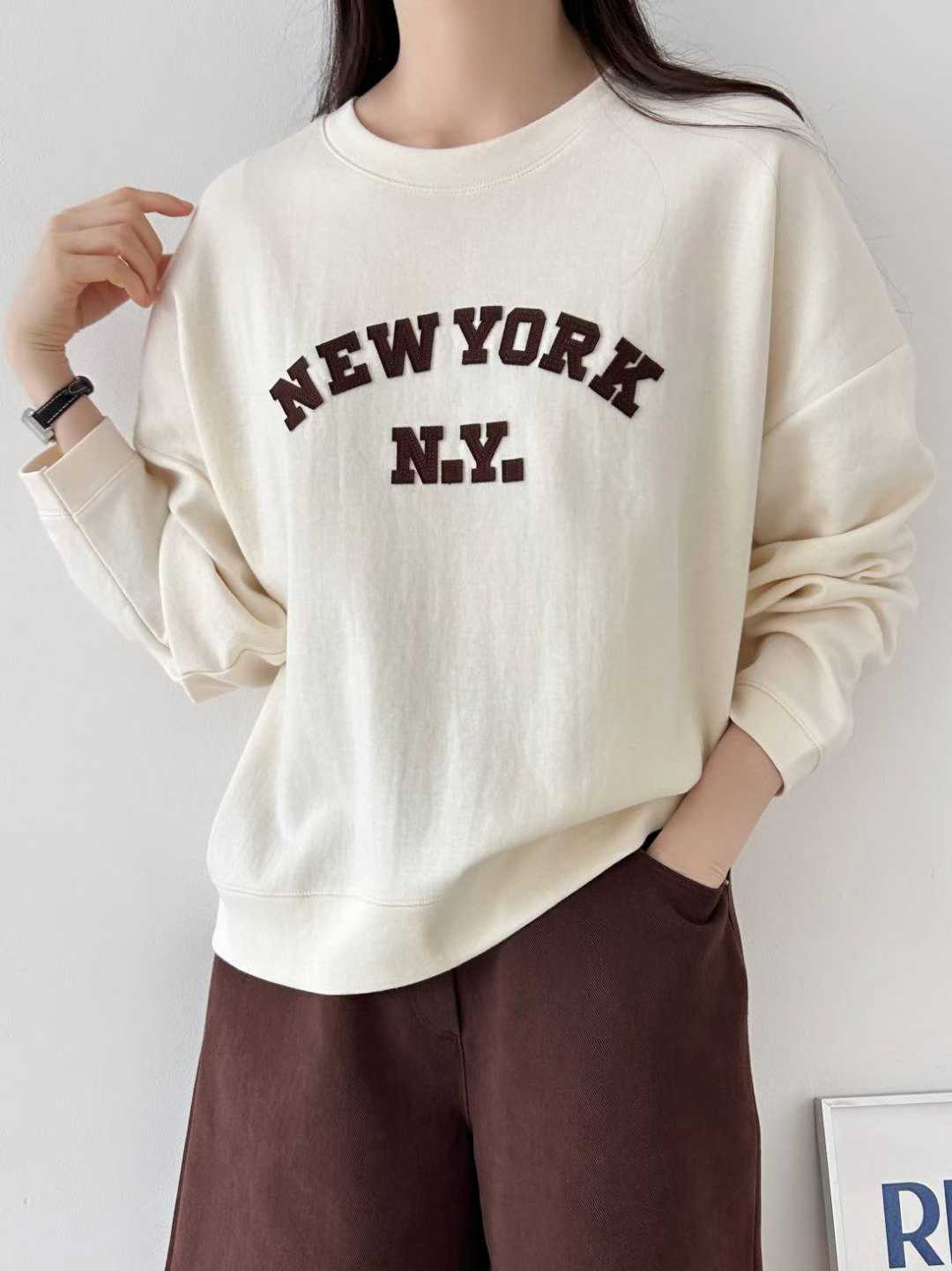 B14.NEW YORK貼布繡大學TEE