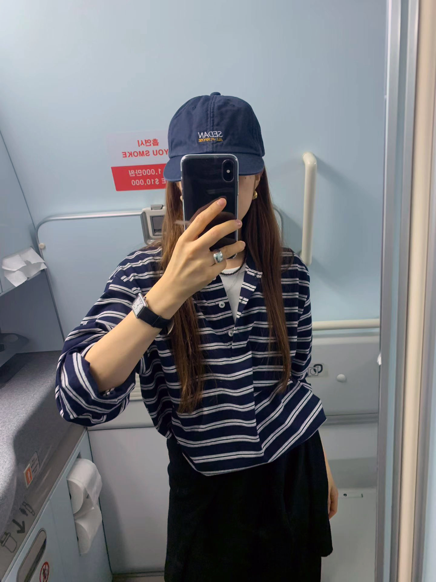 A20.顏值家復古女孩POLO條紋TEE